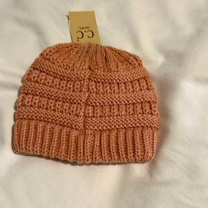Light pink infant baby girl beanie